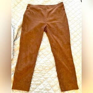 Kobi Halperin Lori Faux Suede Stretch Ankle Pants Pull On Camel XL